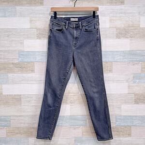 Madewell High Riser Super Skinny Jeans Black Faded Wash Stretch Womens 29